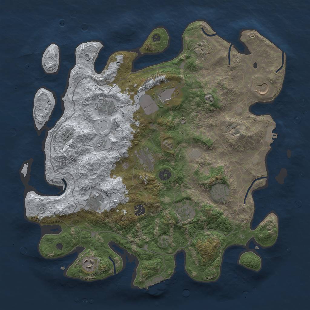 Rust Map: Procedural Map, Size: 4000, Seed: 104704206, 20 Monuments