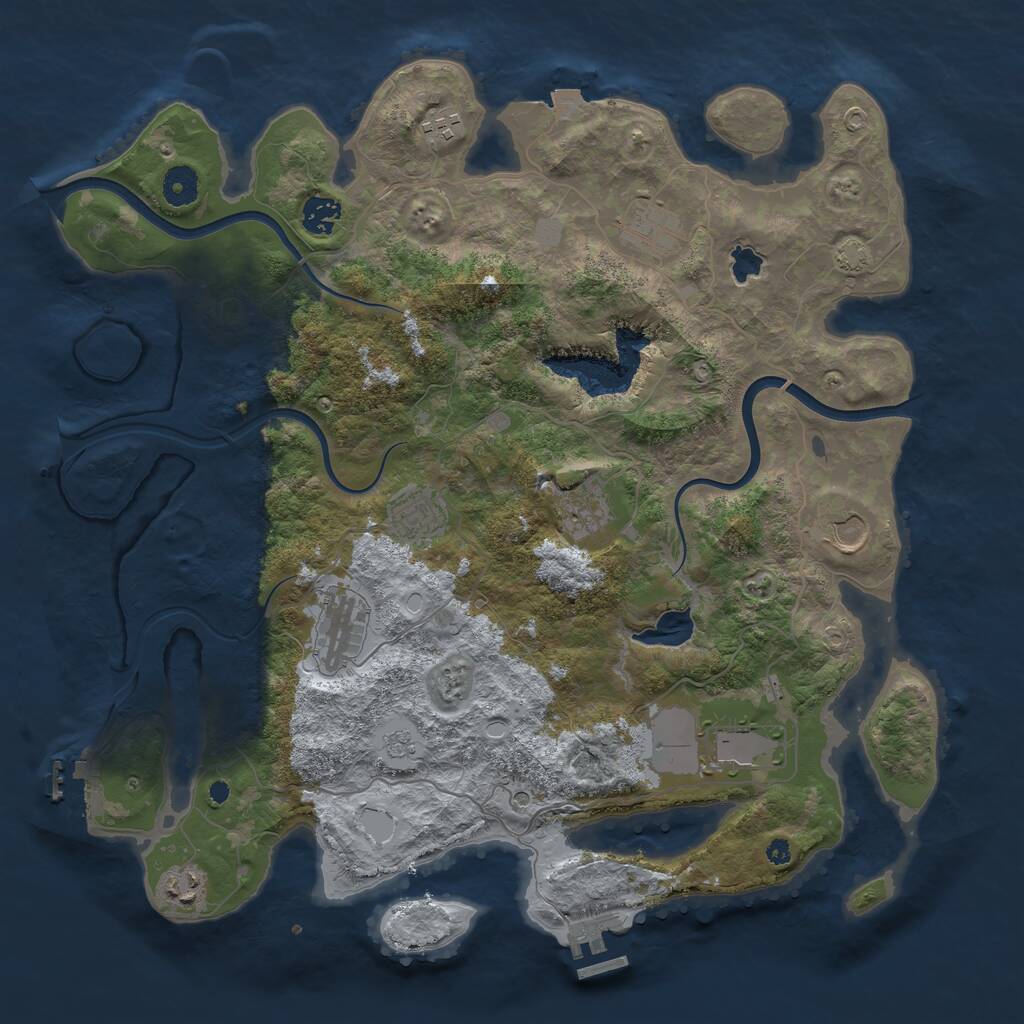 Rust Map: Procedural Map, Size: 4000, Seed: 299093307, 15 Monuments
