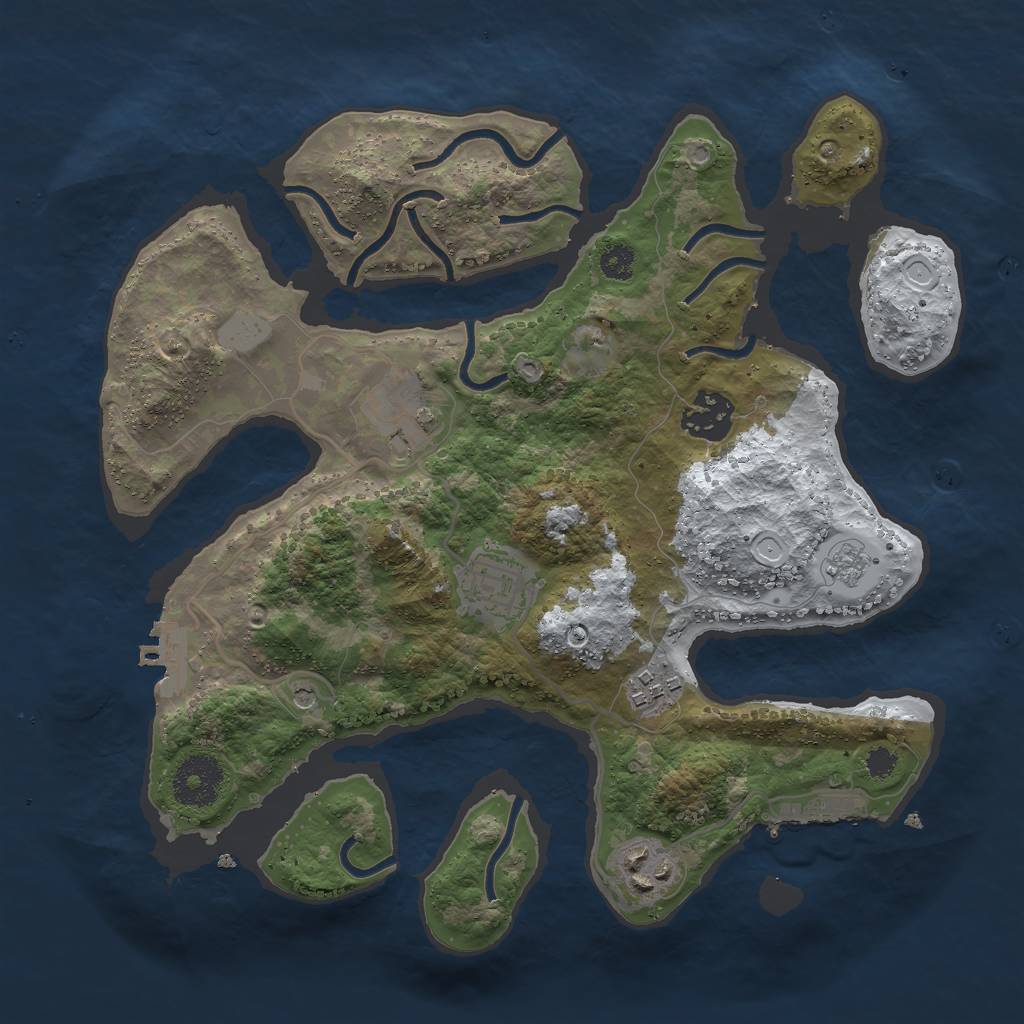 Rust Map: Procedural Map, Size: 3000, Seed: 580010, 14 Monuments