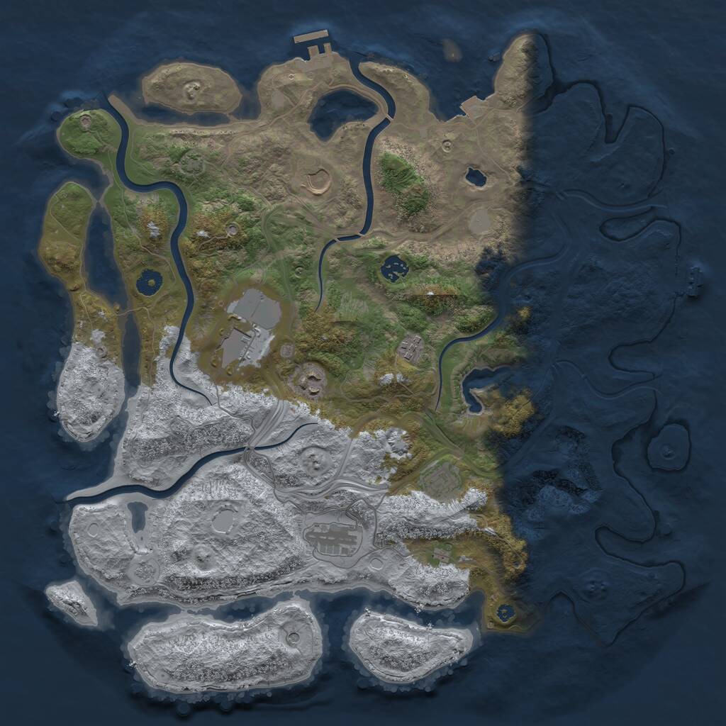 Rust Map: Procedural Map, Size: 4250, Seed: 1803, 13 Monuments