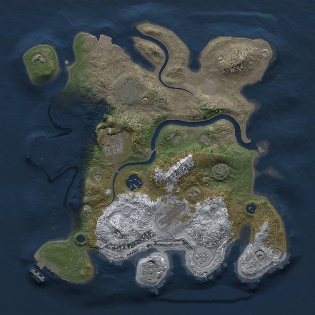 Rust Map: Procedural Map, Size: 3000, Seed: 821003, 11 Monuments