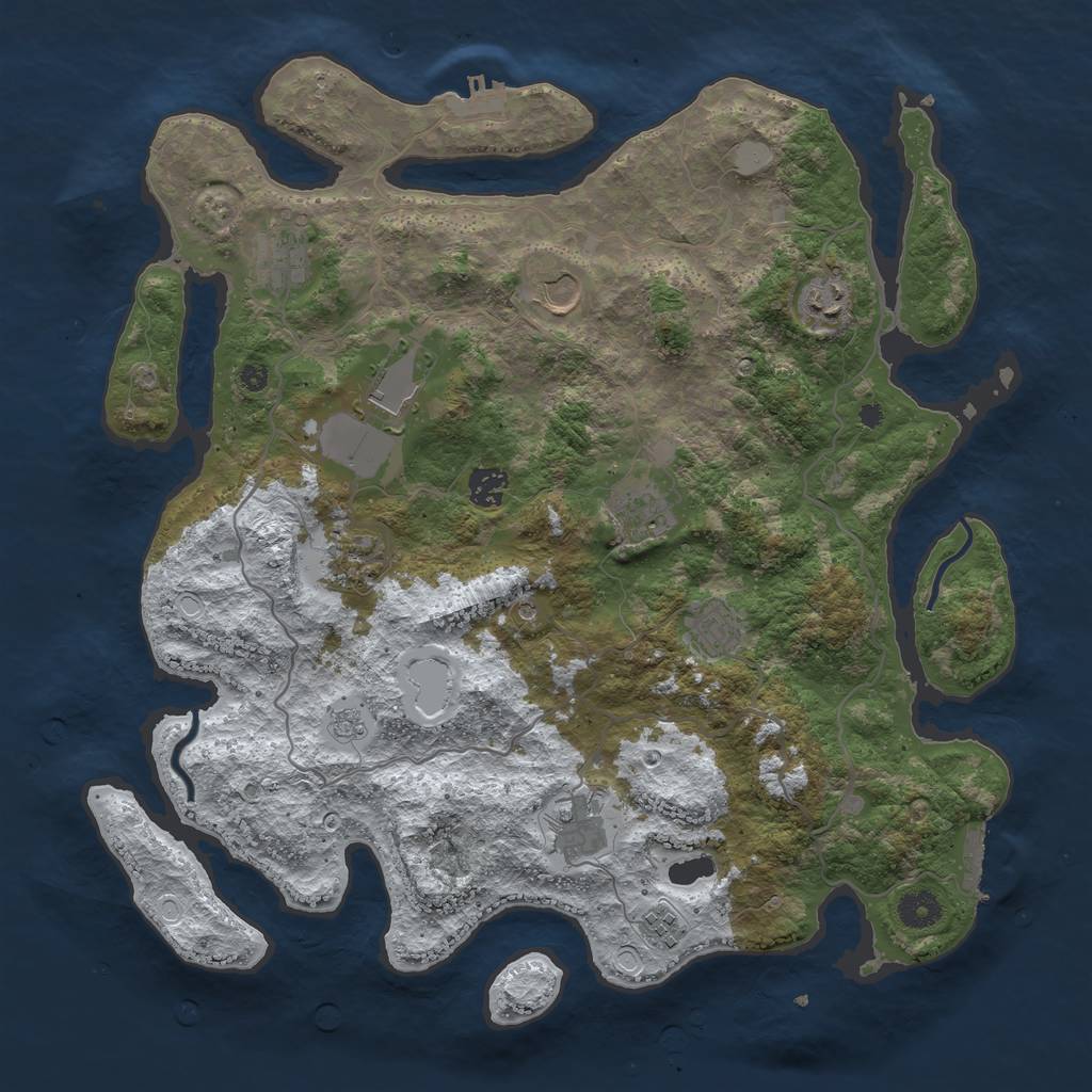 Rust Map: Procedural Map, Size: 4000, Seed: 56783, 19 Monuments