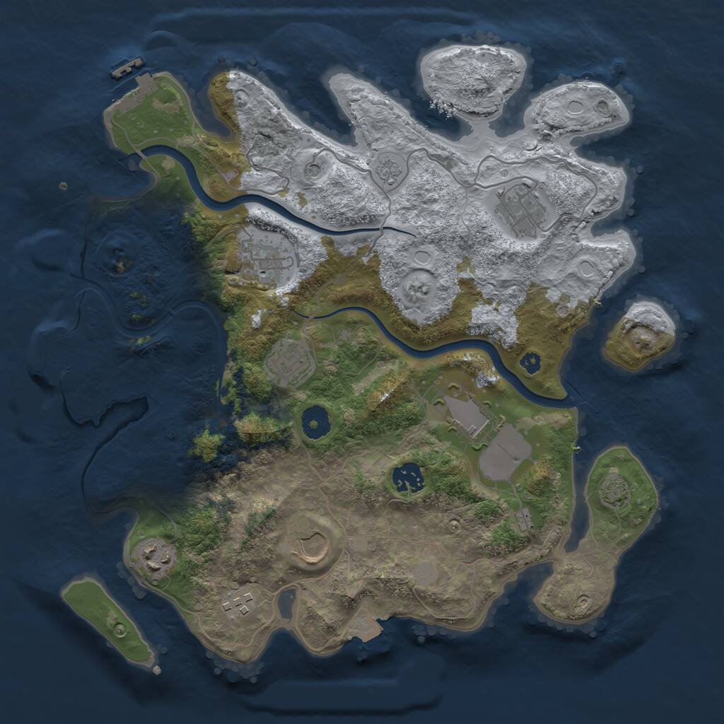 Rust Map: Procedural Map, Size: 3500, Seed: 537394, 14 Monuments