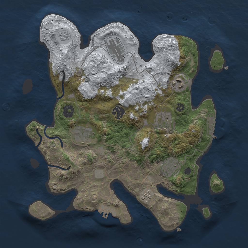 Rust Map: Procedural Map, Size: 3000, Seed: 275898, 15 Monuments