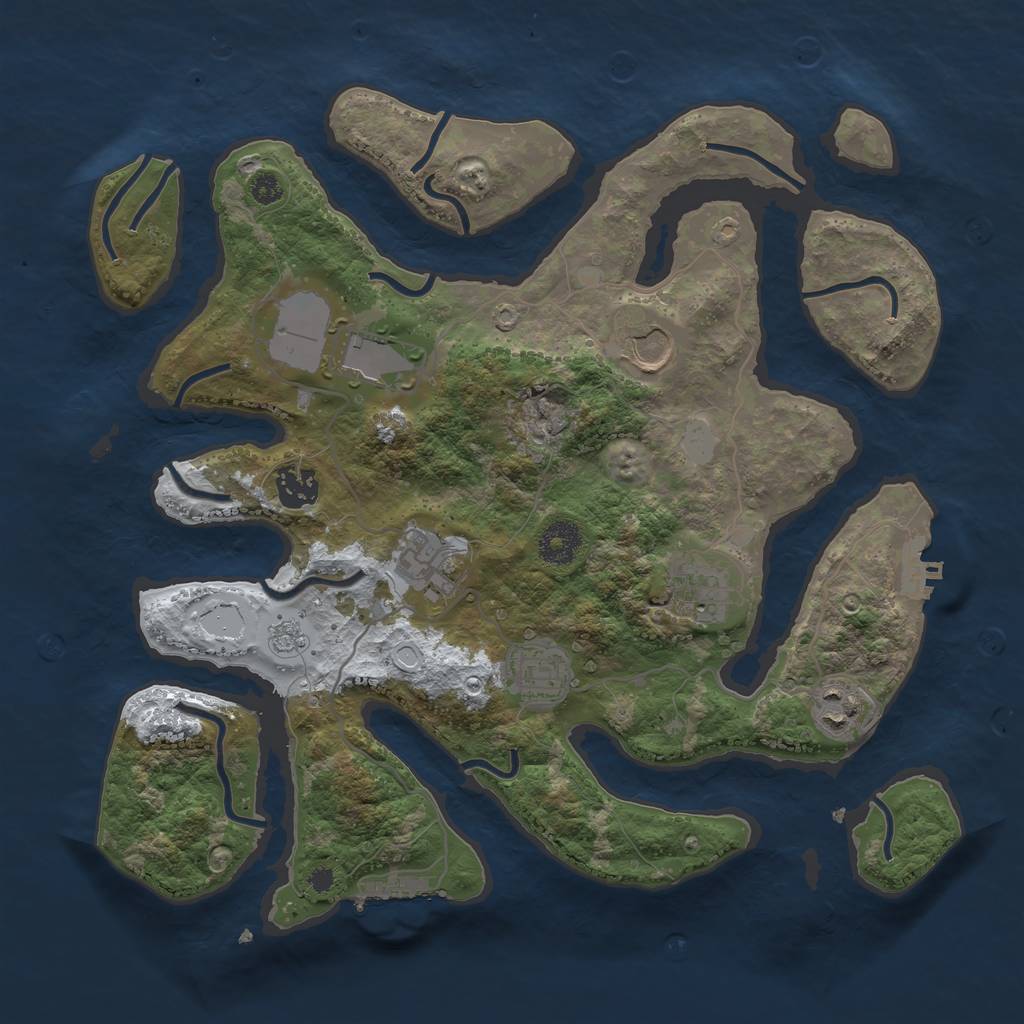 Rust Map: Procedural Map, Size: 3500, Seed: 1354634, 15 Monuments