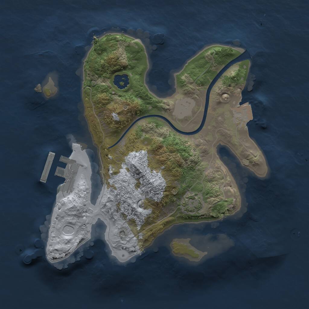 Rust Map: Procedural Map, Size: 2000, Seed: 6799038, 3 Monuments