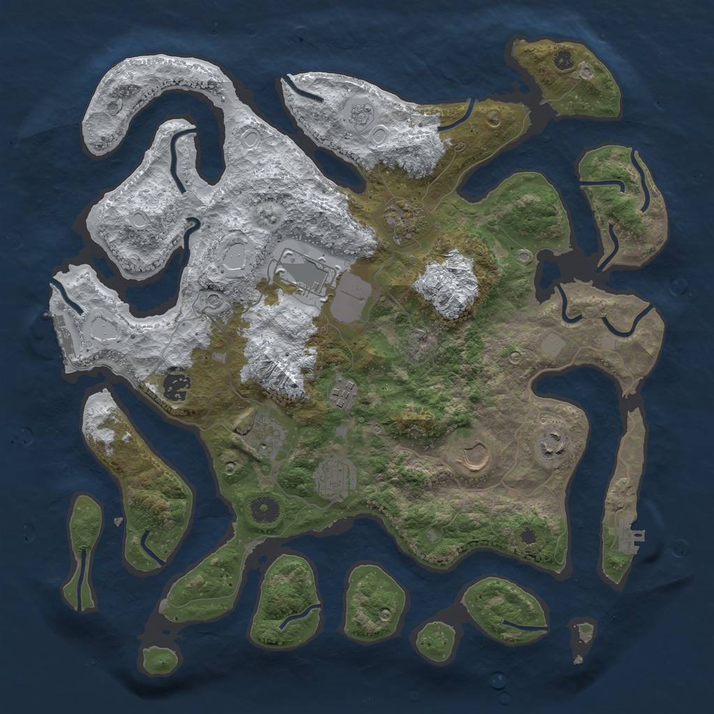 Rust Map: Procedural Map, Size: 3850, Seed: 1641369636, 17 Monuments