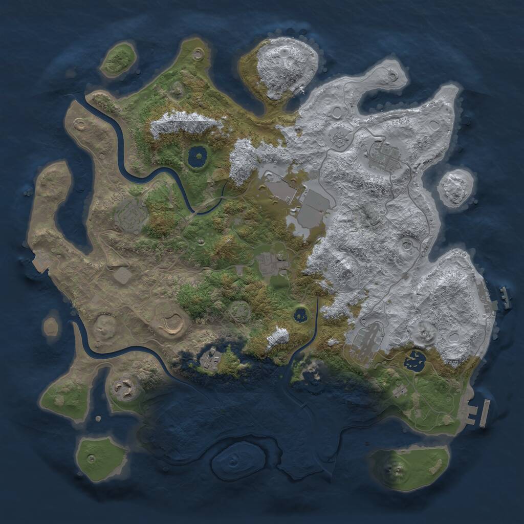 Rust Map: Procedural Map, Size: 3800, Seed: 2759015, 15 Monuments