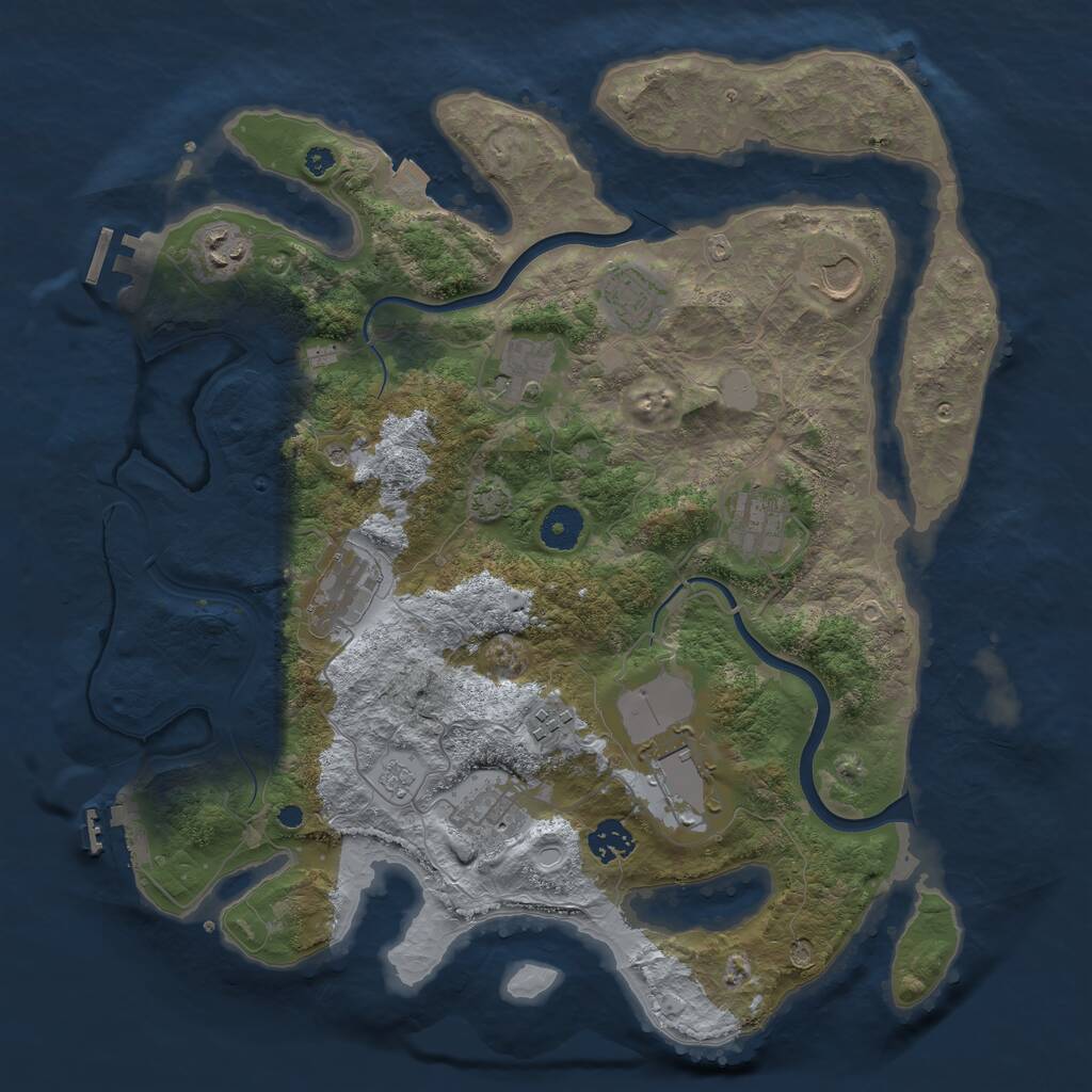 Rust Map: Procedural Map, Size: 3800, Seed: 1990905, 16 Monuments