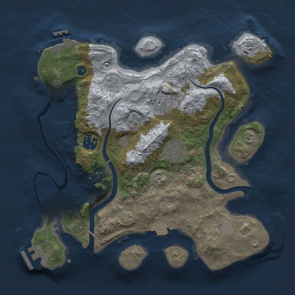 Rust Map: Procedural Map, Size: 3000, Seed: 6740, 10 Monuments