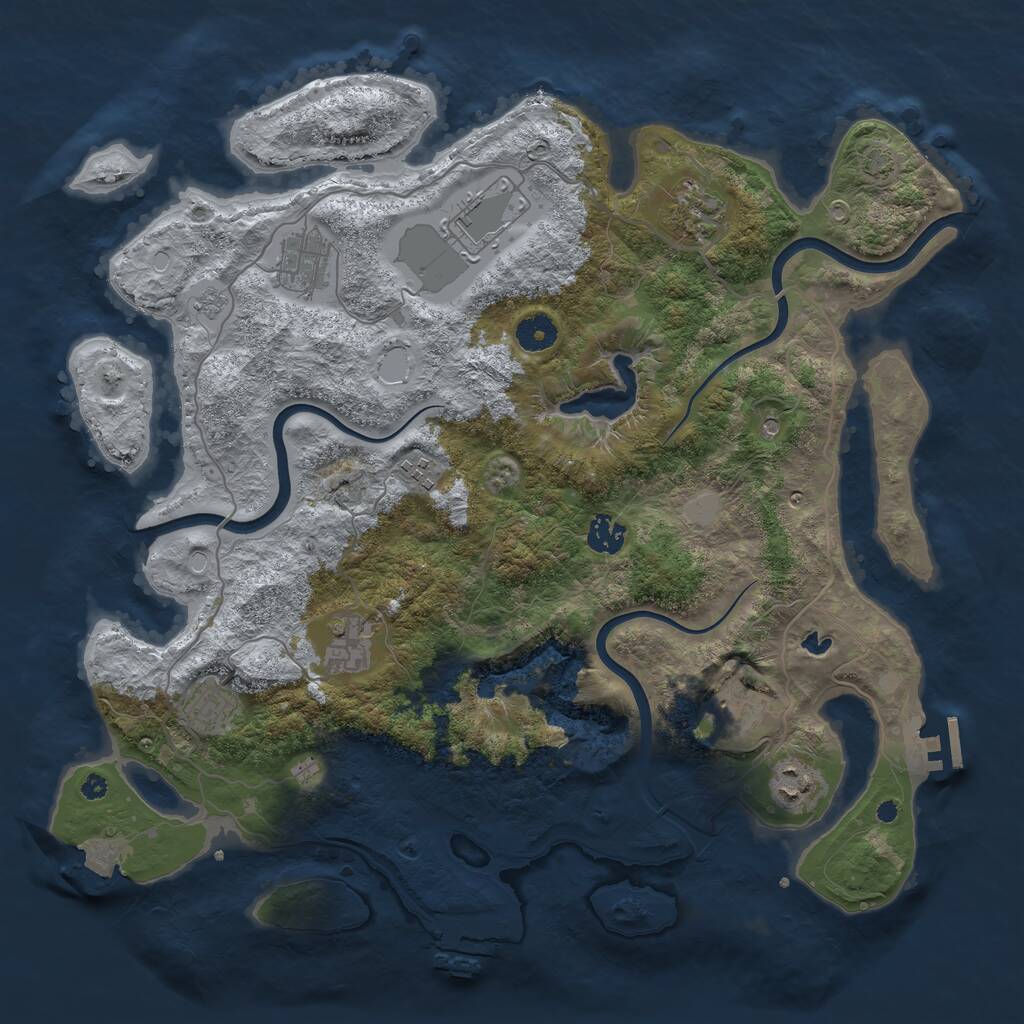 Rust Map: Procedural Map, Size: 4000, Seed: 78052532, 15 Monuments