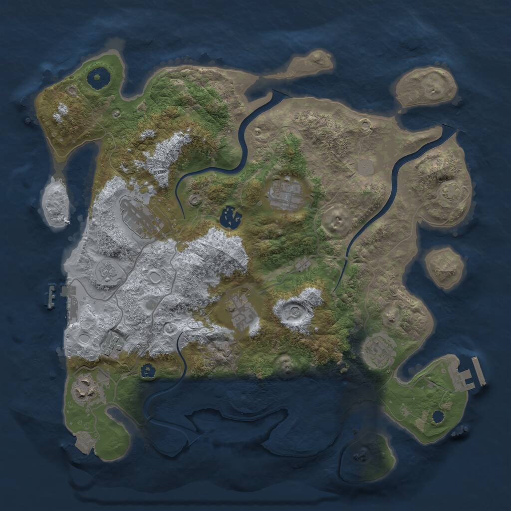 Rust Map: Procedural Map, Size: 3500, Seed: 1210482, 13 Monuments