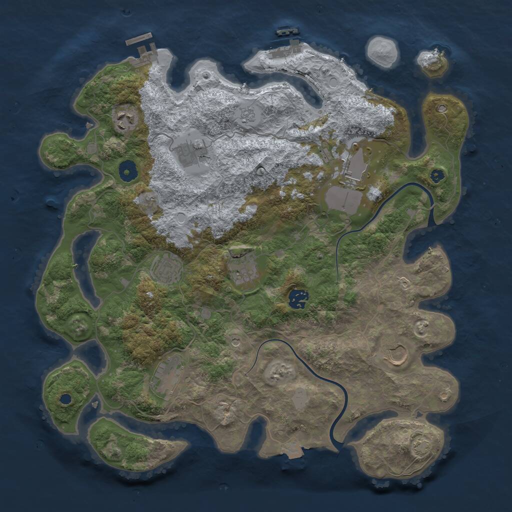 Rust Map: Procedural Map, Size: 3800, Seed: 2019867, 14 Monuments