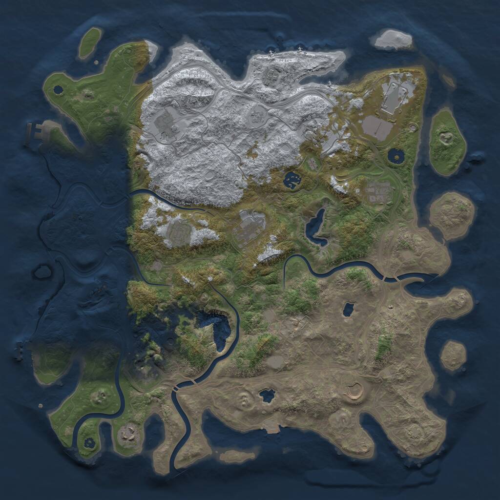 Rust Map: Procedural Map, Size: 4500, Seed: 612294683, 17 Monuments
