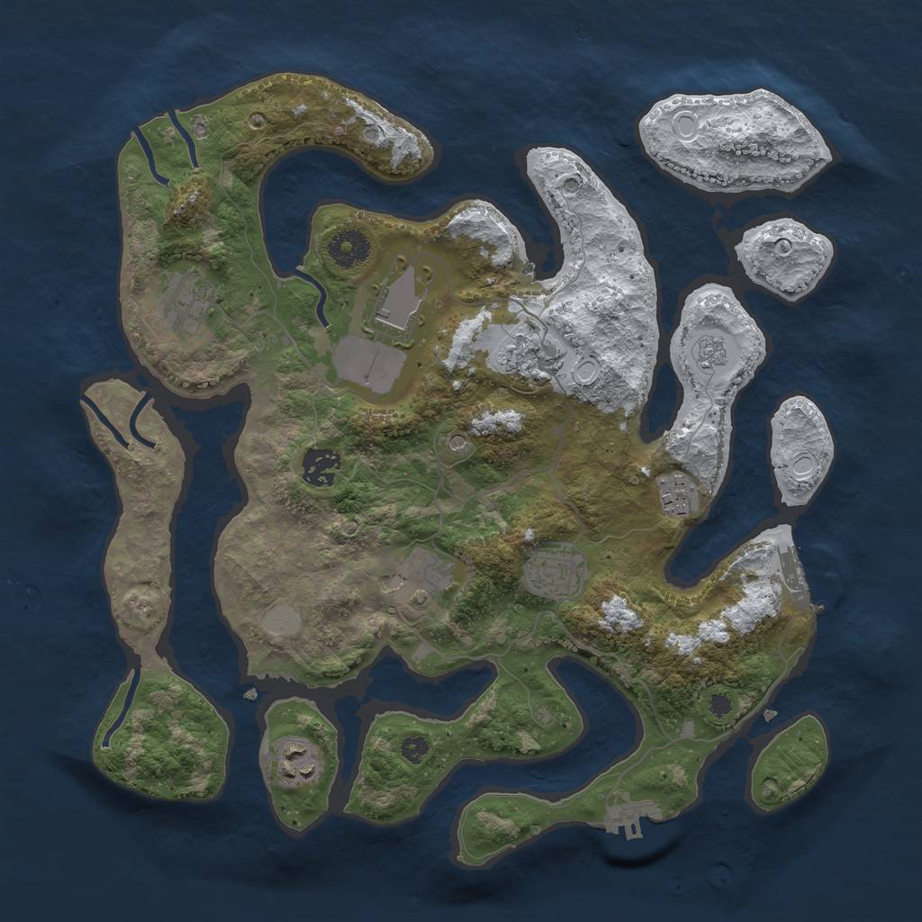 Rust Map: Procedural Map, Size: 3500, Seed: 6148767, 17 Monuments