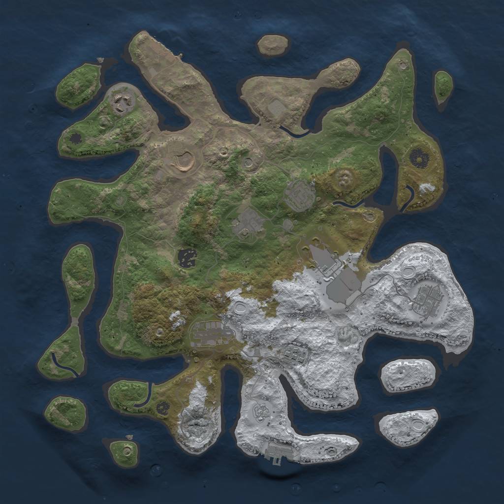 Rust Map: Procedural Map, Size: 3800, Seed: 6249858, 18 Monuments