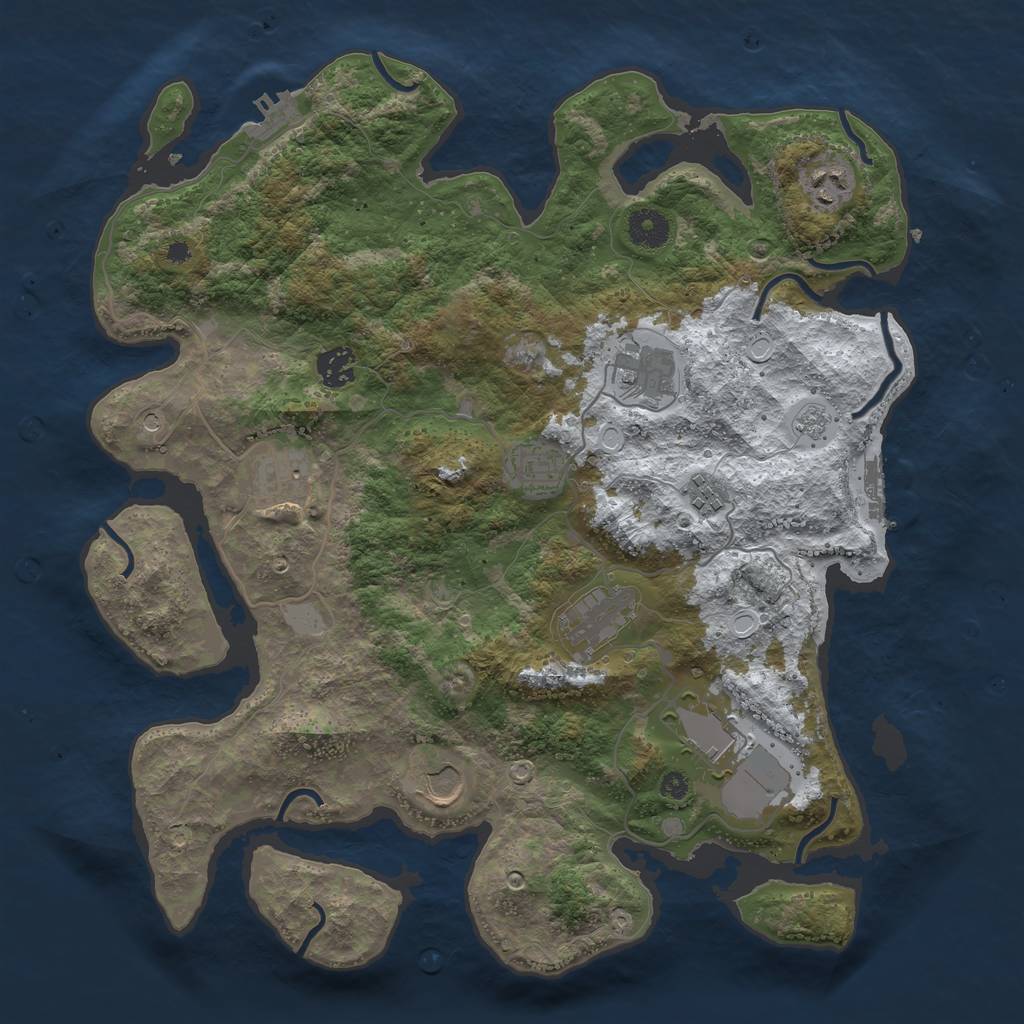 Rust Map: Procedural Map, Size: 3800, Seed: 5783217, 18 Monuments