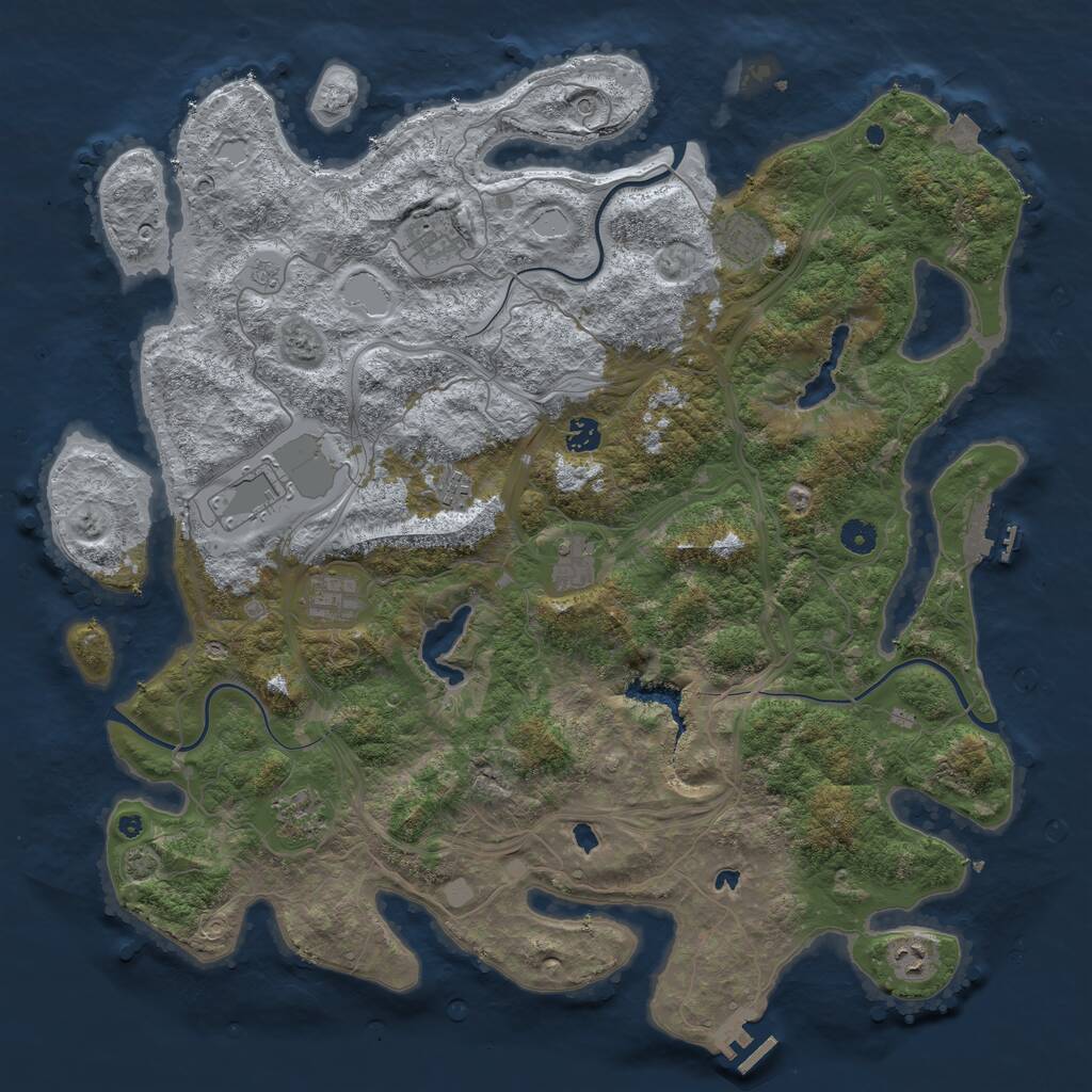 Rust Map: Procedural Map, Size: 4600, Seed: 4600, 15 Monuments