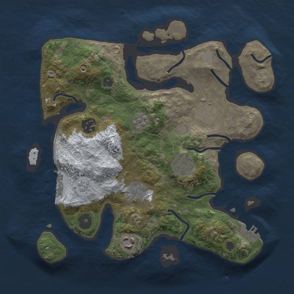 Rust Map: Procedural Map, Size: 3000, Seed: 567787531, 14 Monuments