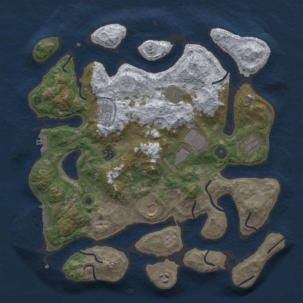 Rust Map: Procedural Map, Size: 3800, Seed: 5976925, 17 Monuments