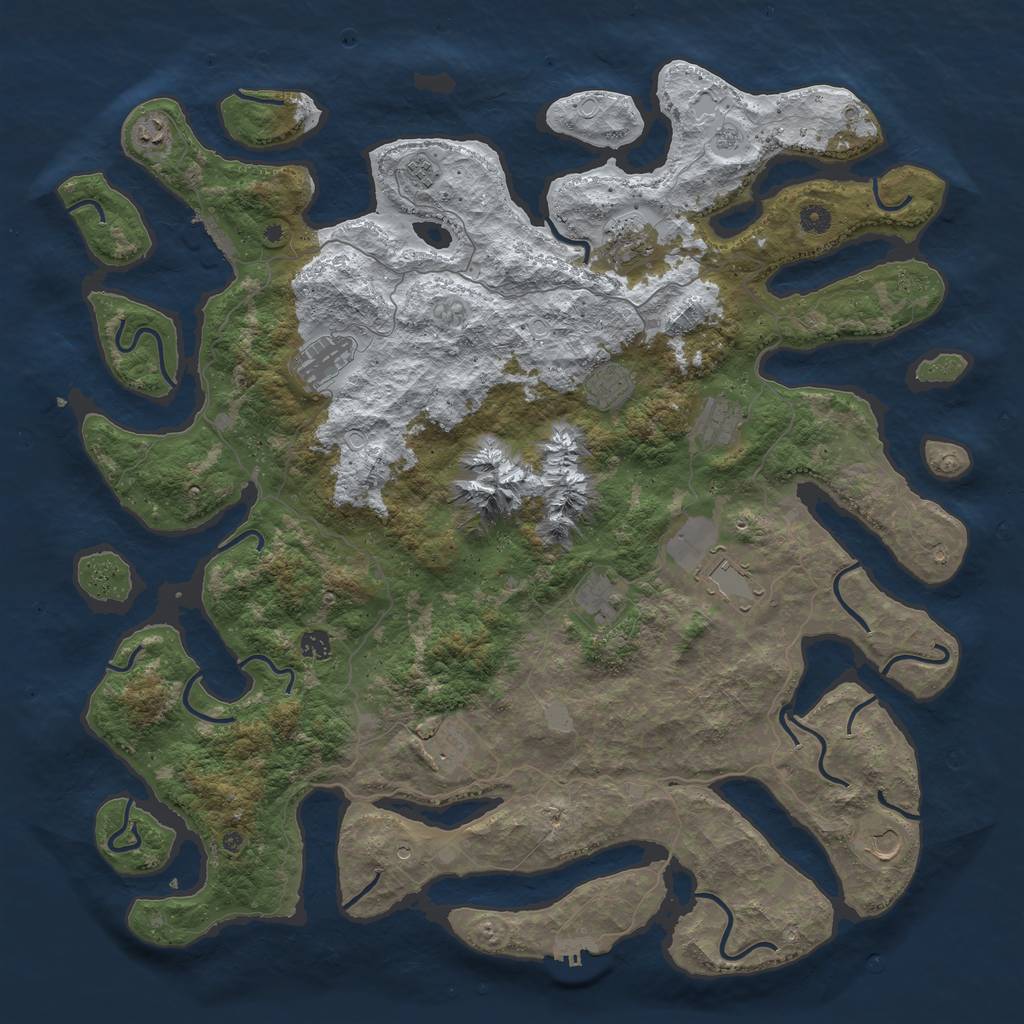 Rust Map: Procedural Map, Size: 5000, Seed: 37477265, 20 Monuments