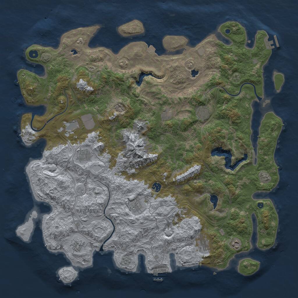Rust Map: Procedural Map, Size: 5000, Seed: 6839024, 16 Monuments