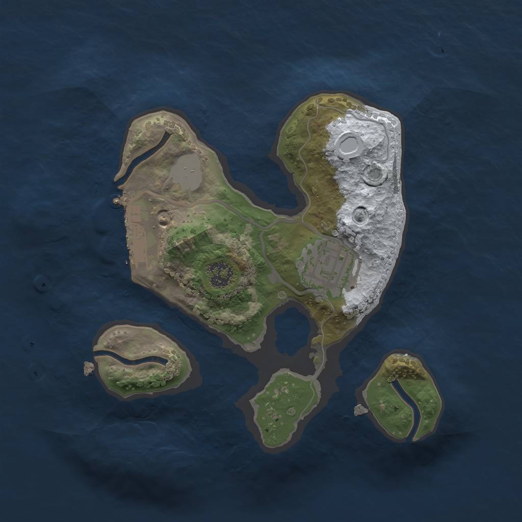 Rust Map: Procedural Map, Size: 2000, Seed: 2500, 7 Monuments