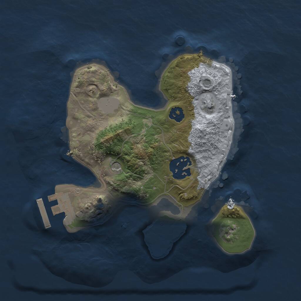 Rust Map: Procedural Map, Size: 2000, Seed: 2500, 4 Monuments