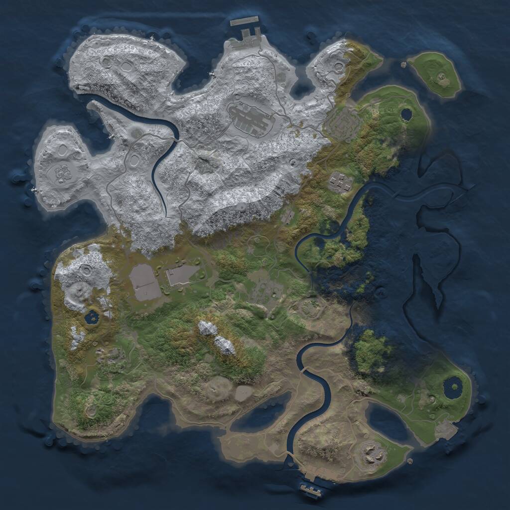 Rust Map: Procedural Map, Size: 3600, Seed: 1526751344, 13 Monuments