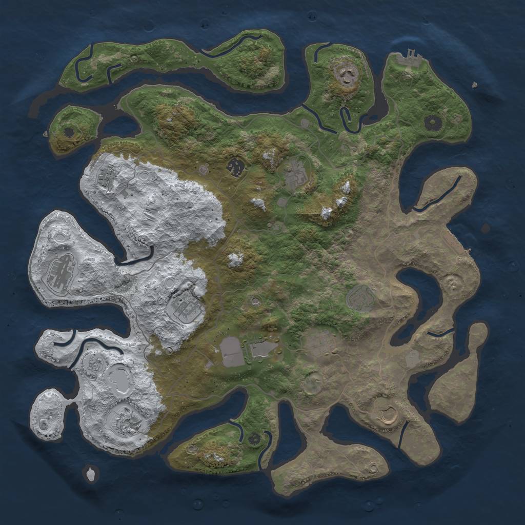 Rust Map: Procedural Map, Size: 4500, Seed: 514, 20 Monuments