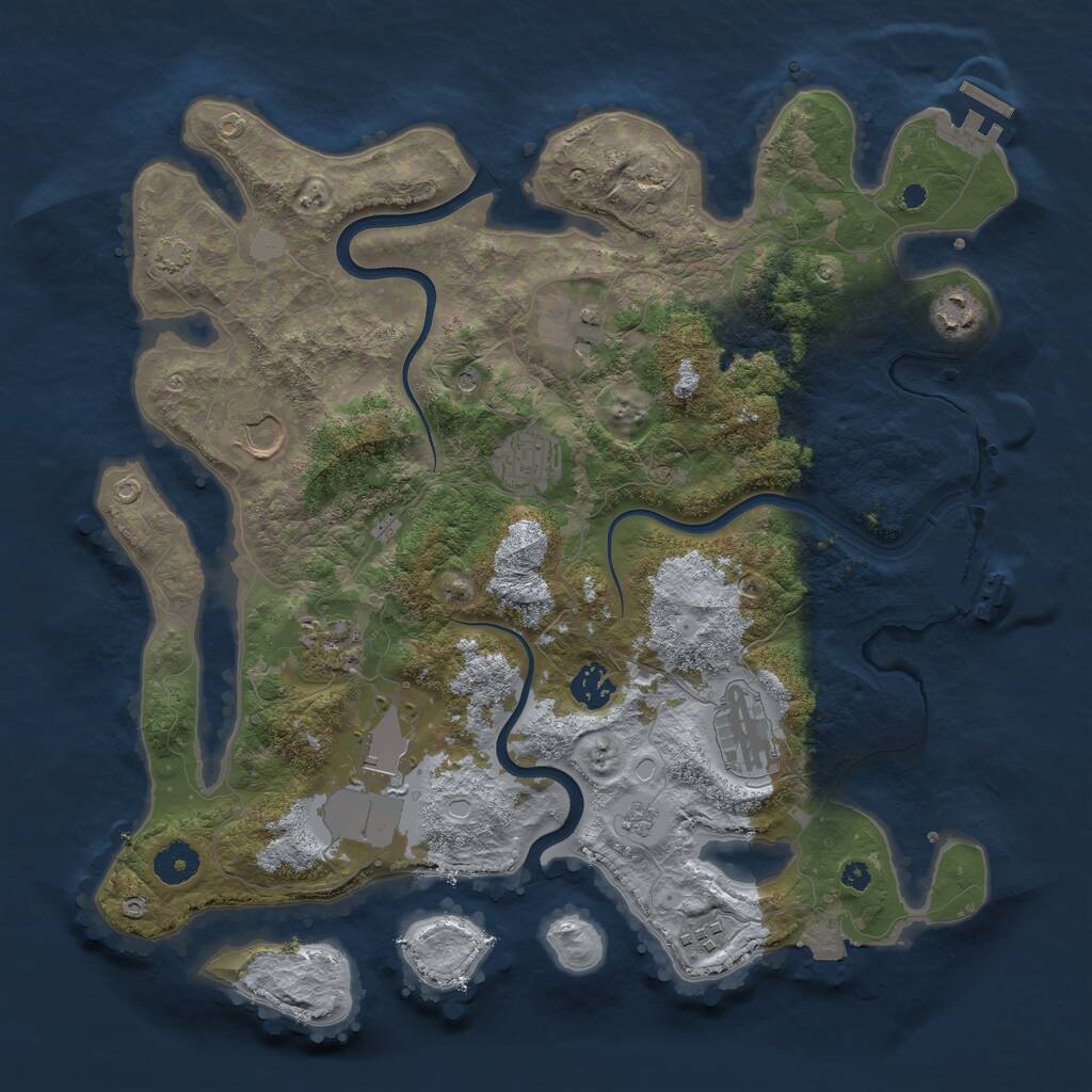 Rust Map: Procedural Map, Size: 3800, Seed: 4675904, 15 Monuments