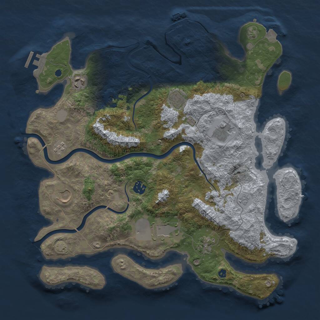 Rust Map: Procedural Map, Size: 3800, Seed: 5528034, 14 Monuments