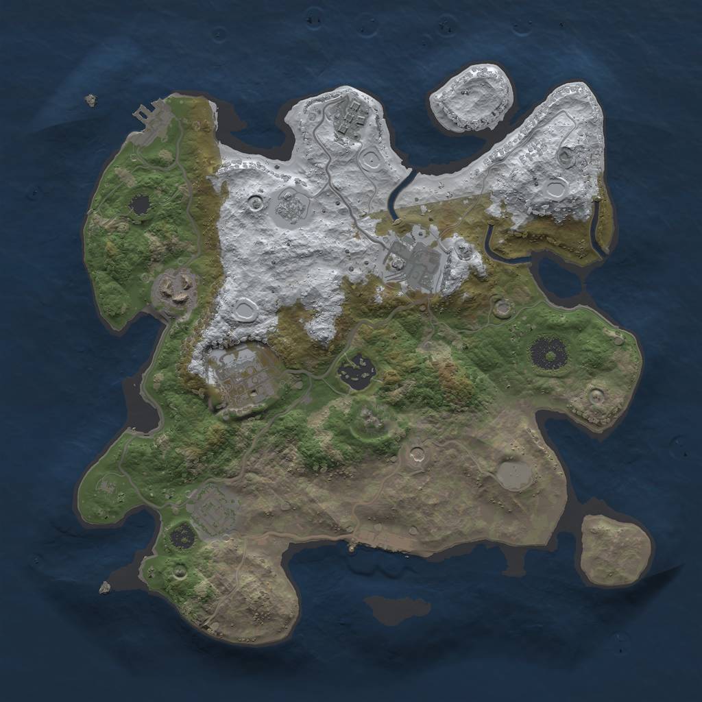 Rust Map: Procedural Map, Size: 3000, Seed: 7271959, 15 Monuments