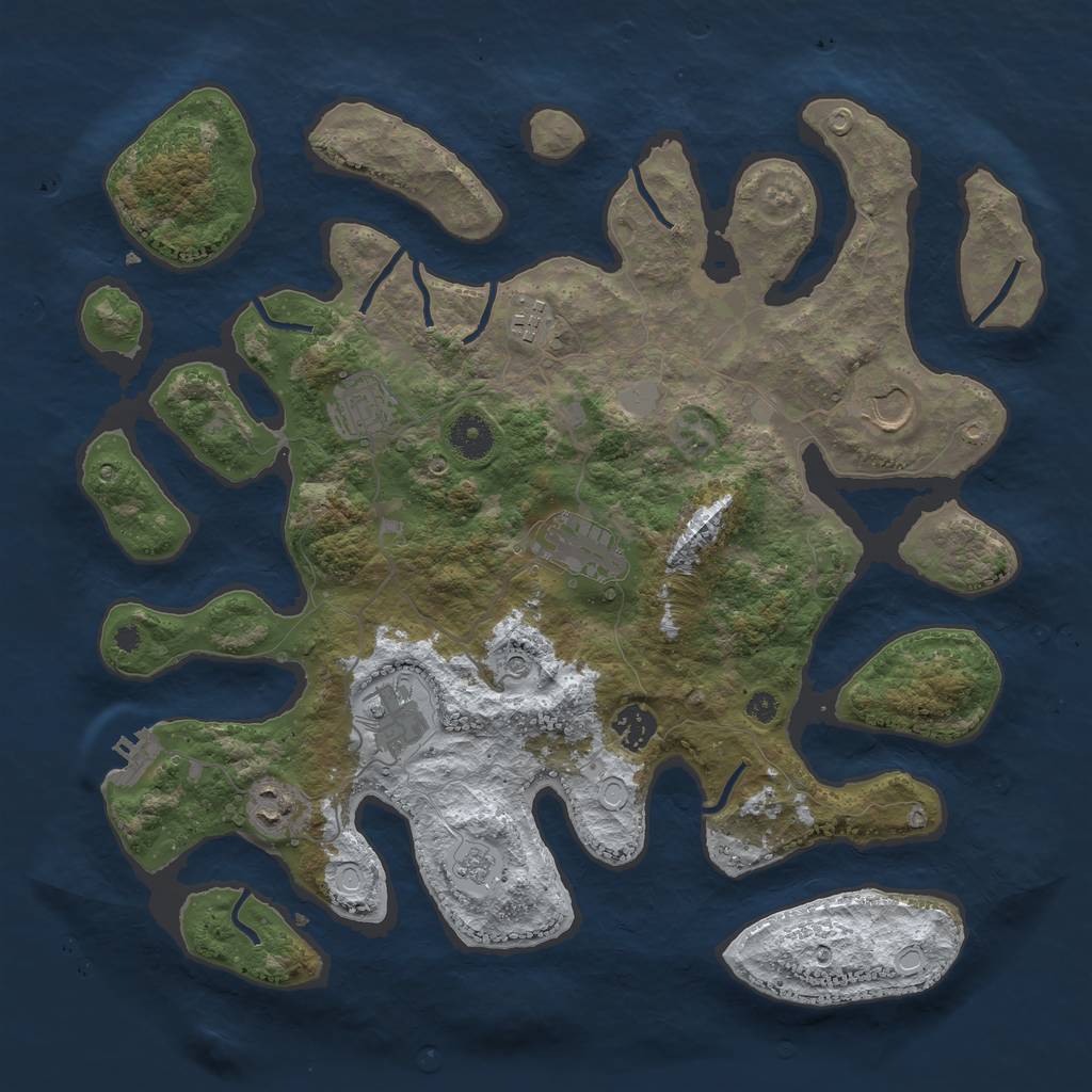 Rust Map: Procedural Map, Size: 3800, Seed: 1017811, 15 Monuments