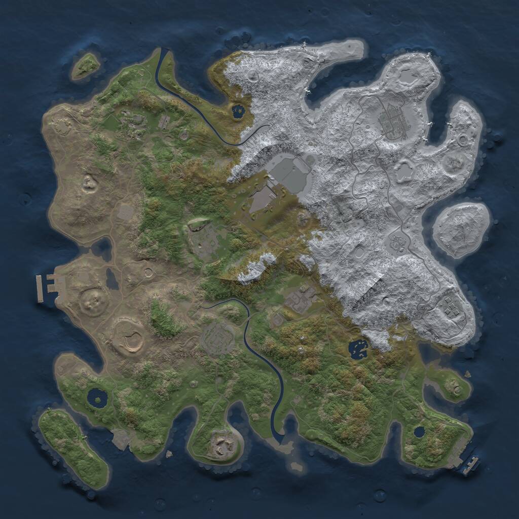 Rust Map: Procedural Map, Size: 3850, Seed: 1700835537, 16 Monuments