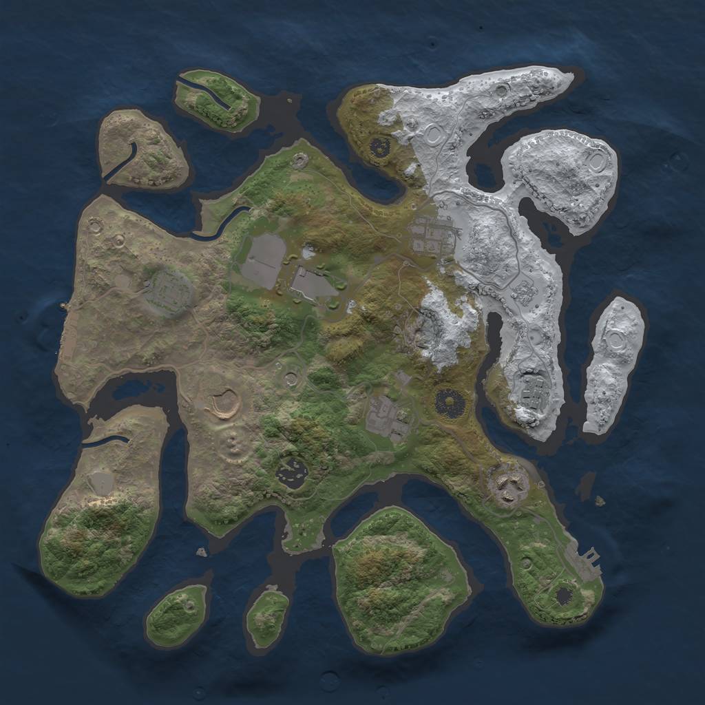 Rust Map: Procedural Map, Size: 3500, Seed: 108249078, 17 Monuments