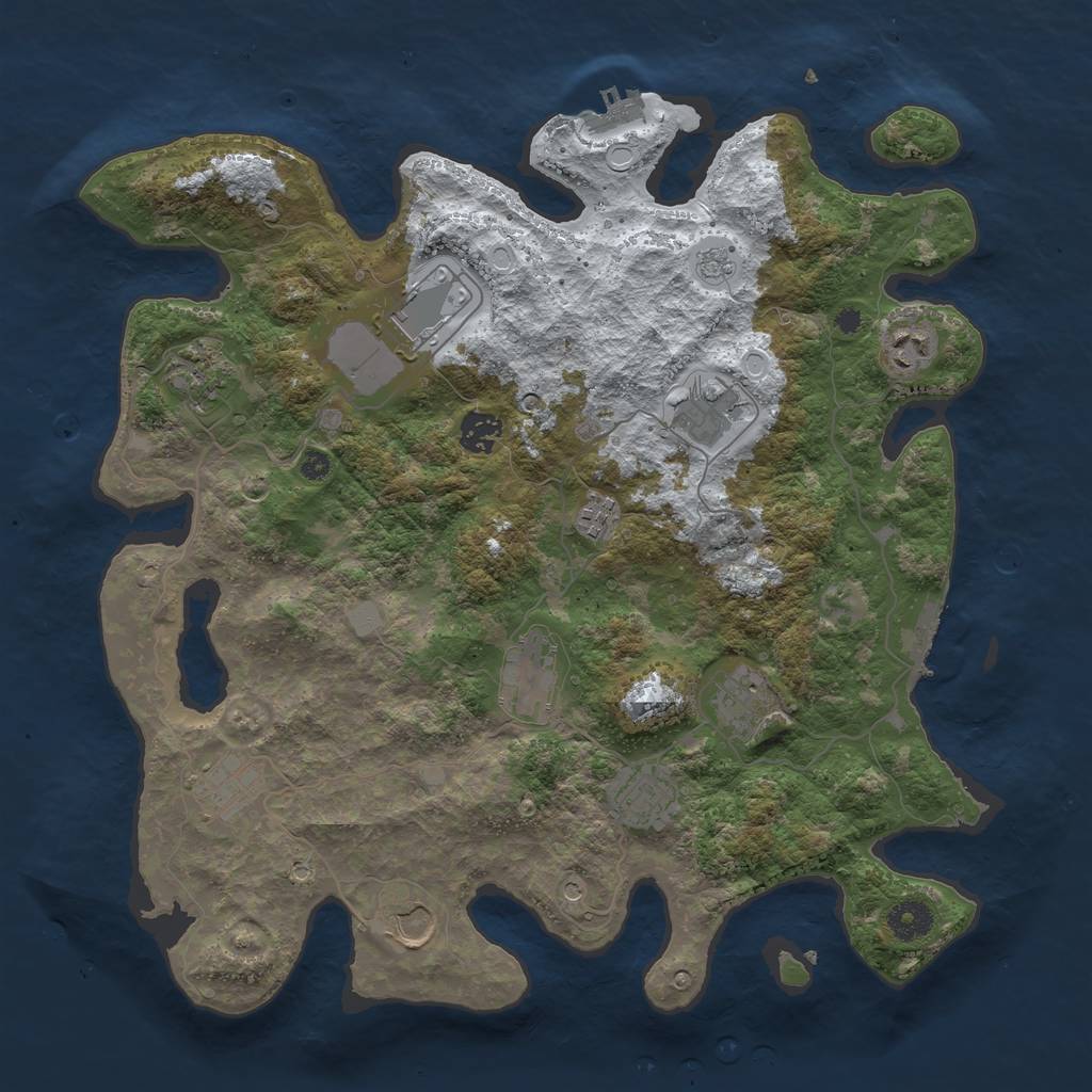 Rust Map: Procedural Map, Size: 3850, Seed: 400498086, 20 Monuments