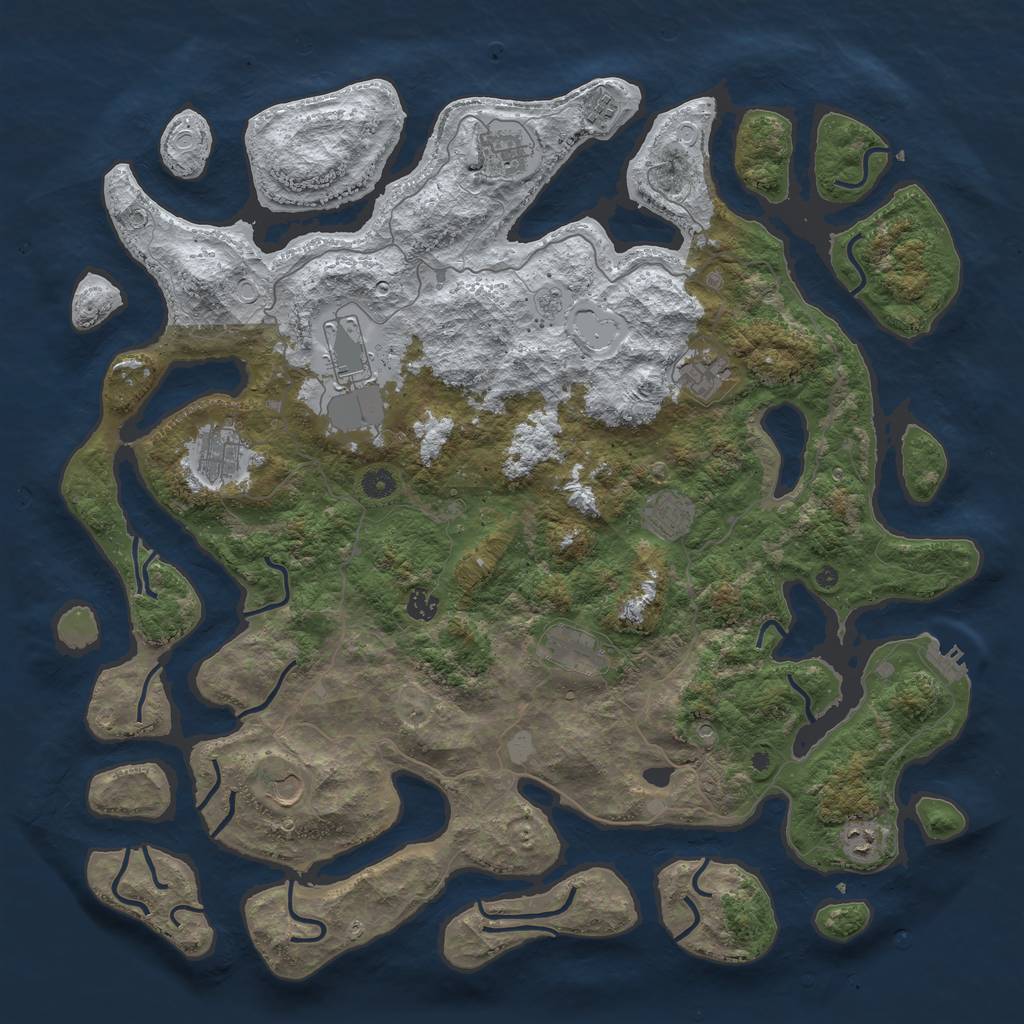Rust Map: Procedural Map, Size: 4800, Seed: 390731615, 18 Monuments