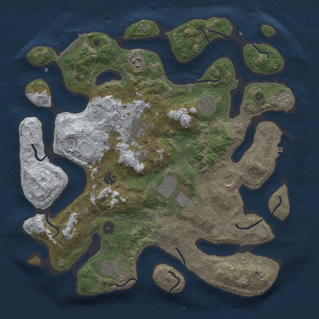 Rust Map: Procedural Map, Size: 4000, Seed: 4540770, 17 Monuments