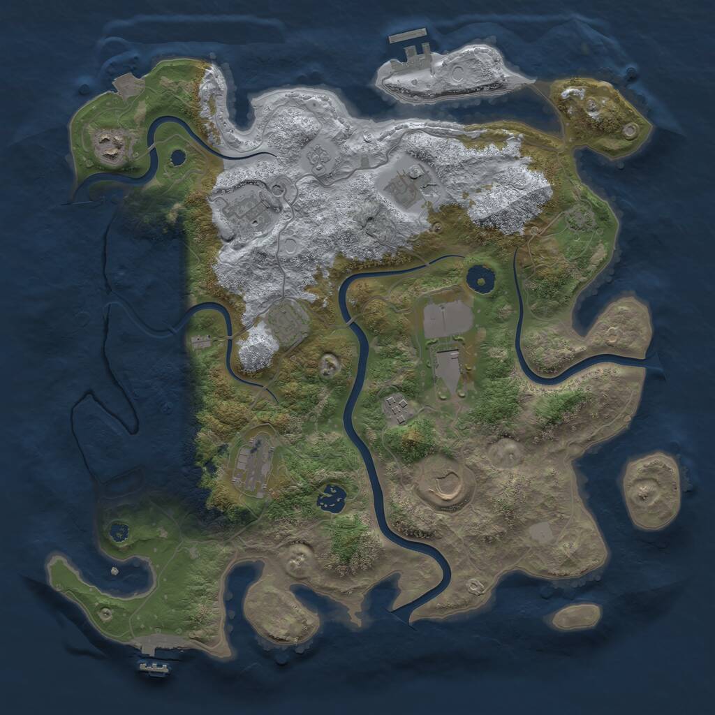 Rust Map: Procedural Map, Size: 3800, Seed: 5734154, 15 Monuments