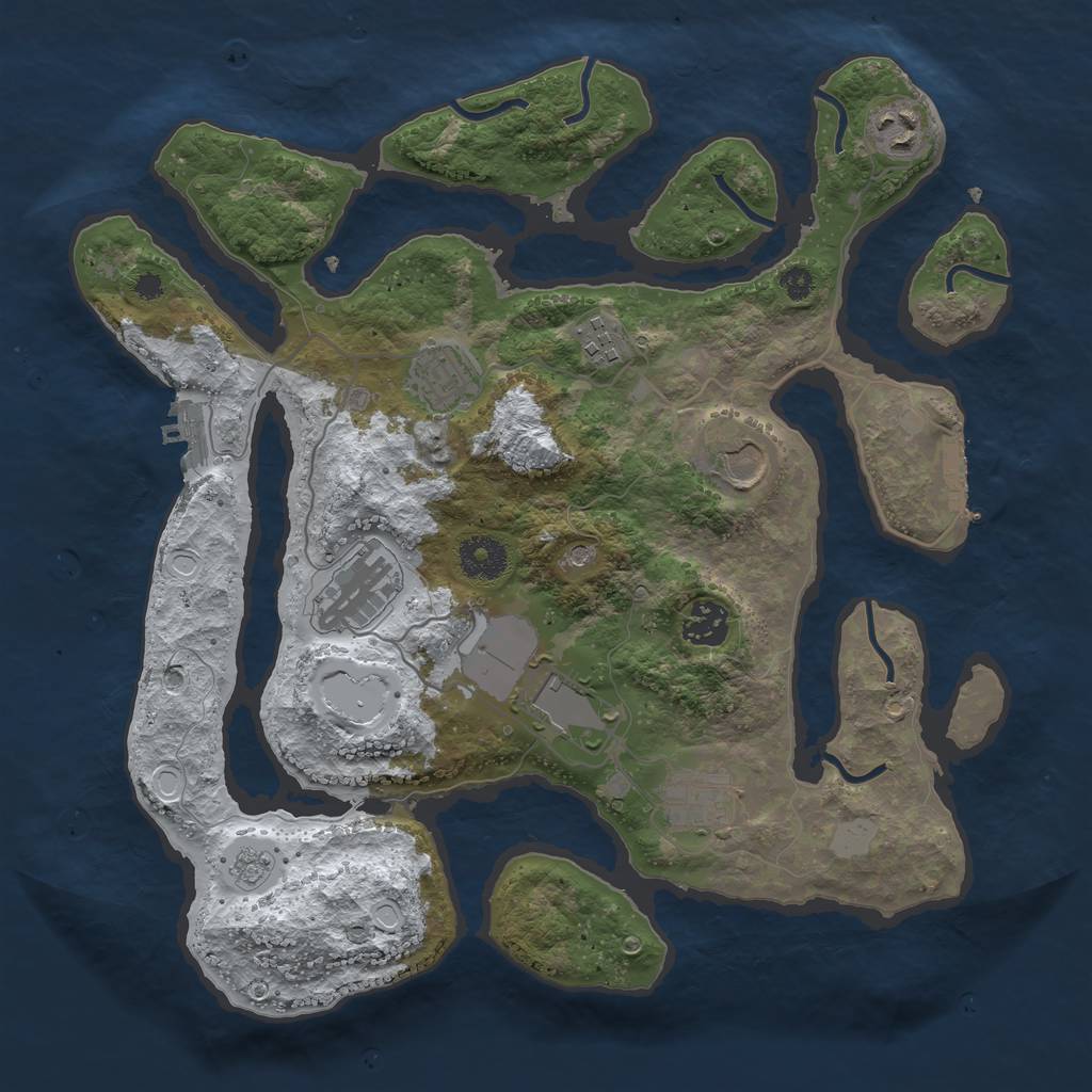 Rust Map: Procedural Map, Size: 3500, Seed: 220303012, 17 Monuments