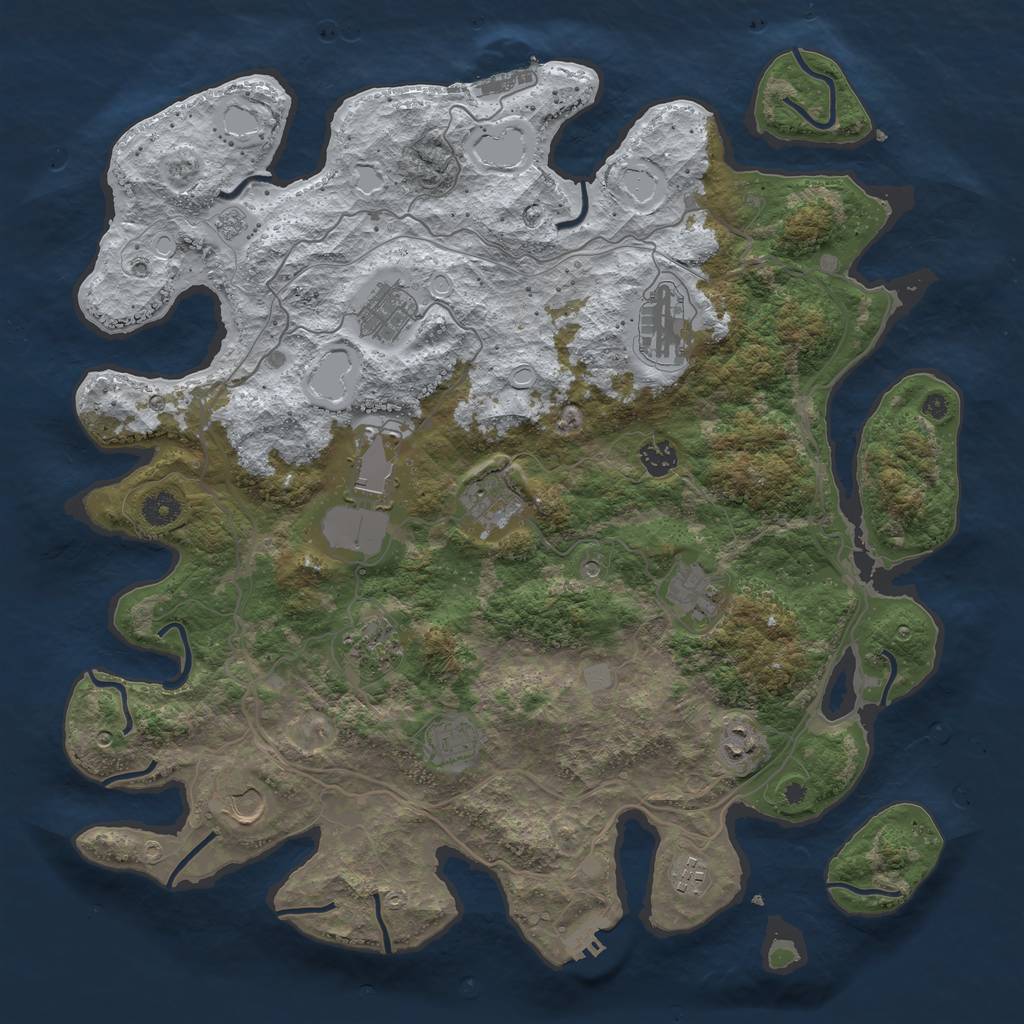 Rust Map: Procedural Map, Size: 4250, Seed: 4184558, 20 Monuments