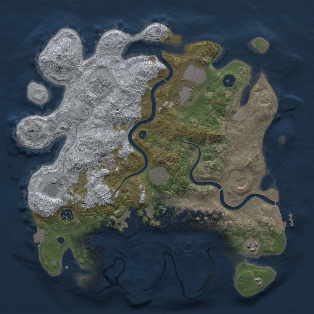 Rust Map: Procedural Map, Size: 3800, Seed: 4564059, 15 Monuments