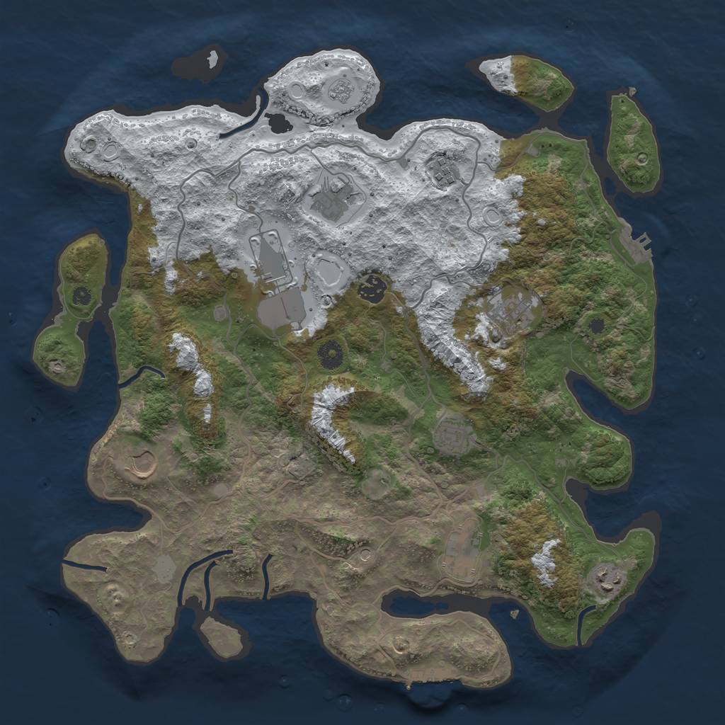 Rust Map: Procedural Map, Size: 4000, Seed: 7122234, 18 Monuments