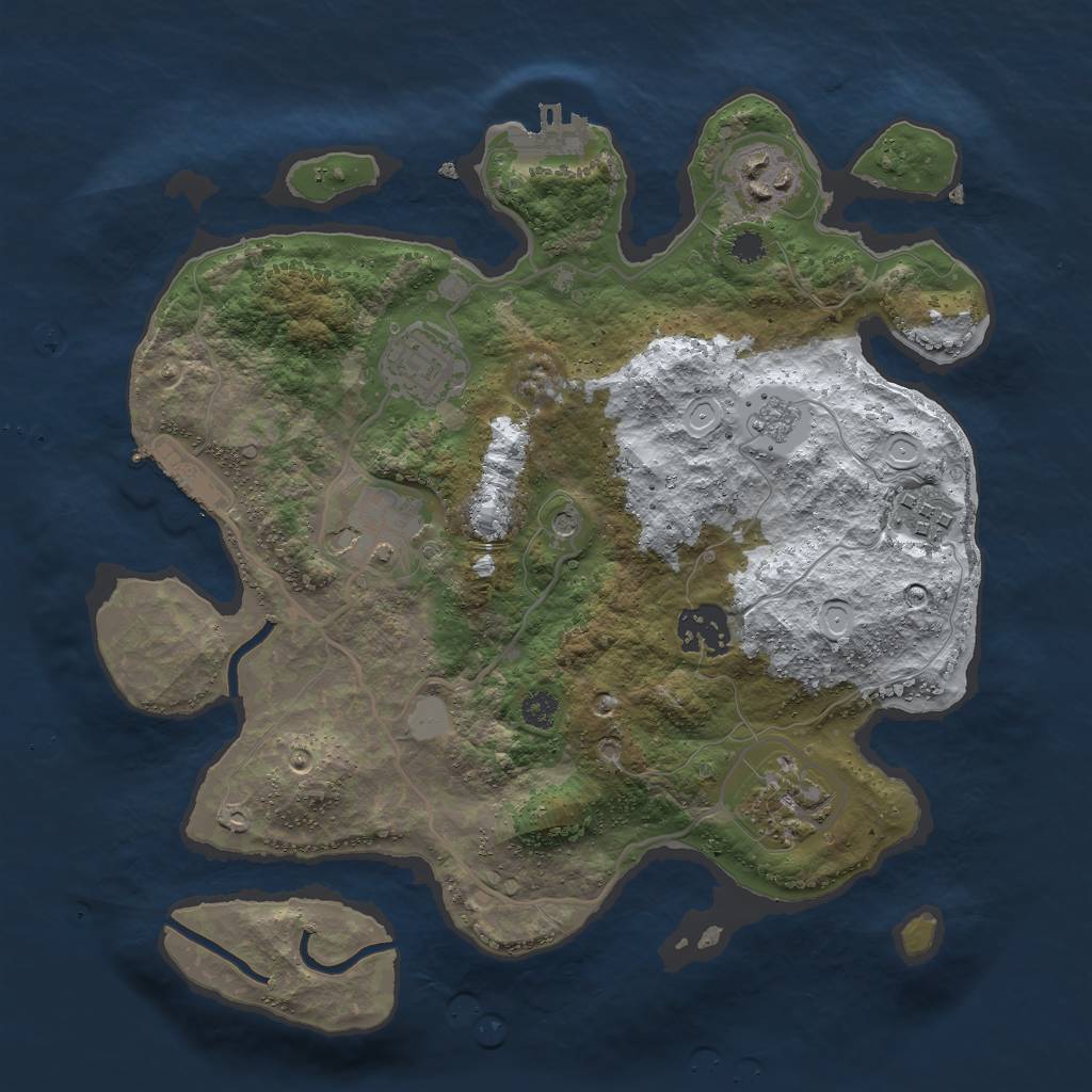 Rust Map: Procedural Map, Size: 3000, Seed: 322675723, 15 Monuments