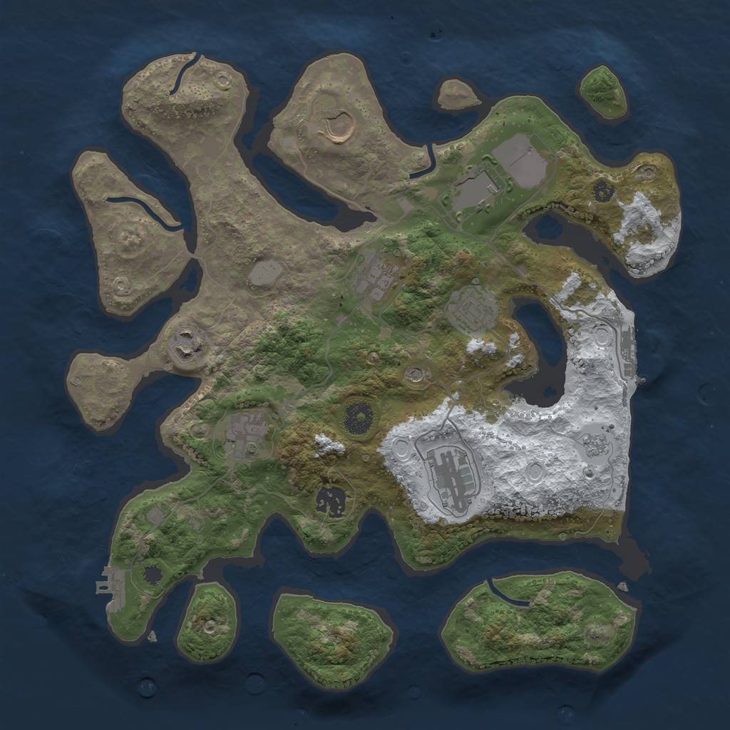 Rust Map: Procedural Map, Size: 3500, Seed: 5935956, 17 Monuments