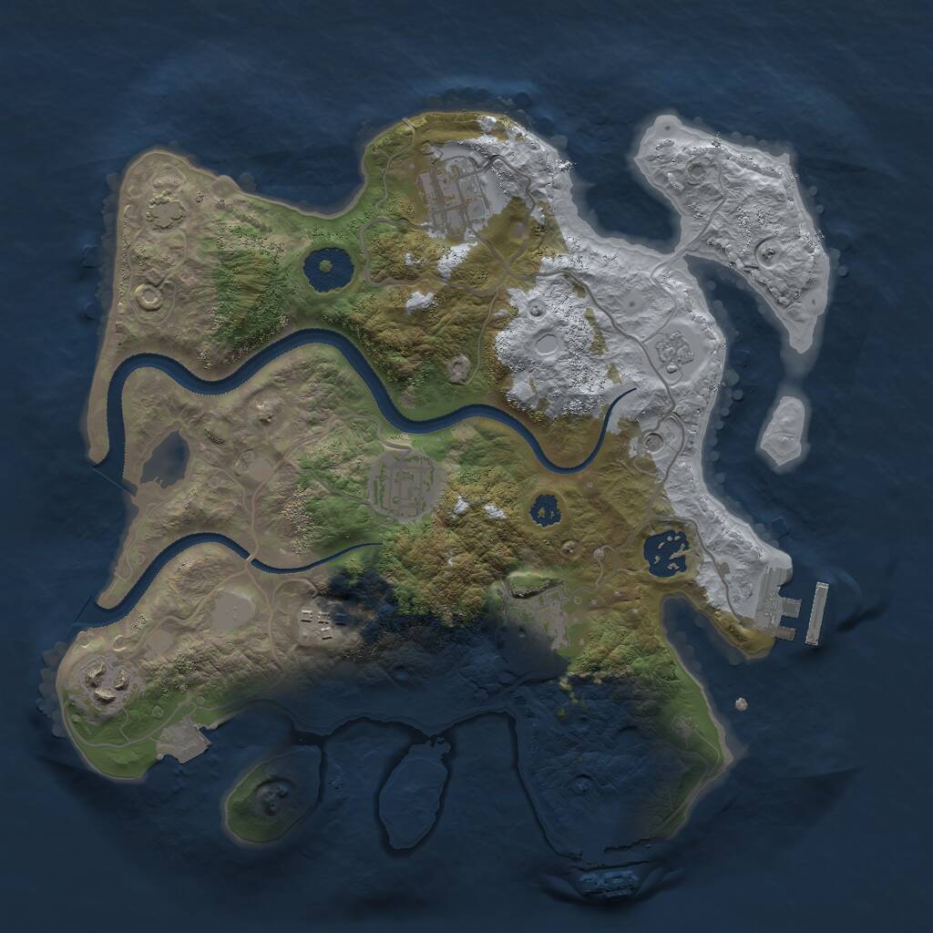 Rust Map: Procedural Map, Size: 3000, Seed: 108249078, 12 Monuments