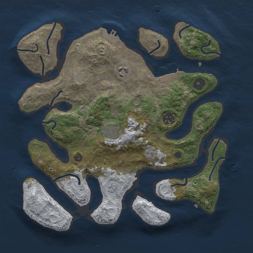 Rust Map: Procedural Map, Size: 3200, Seed: 118032022, 13 Monuments