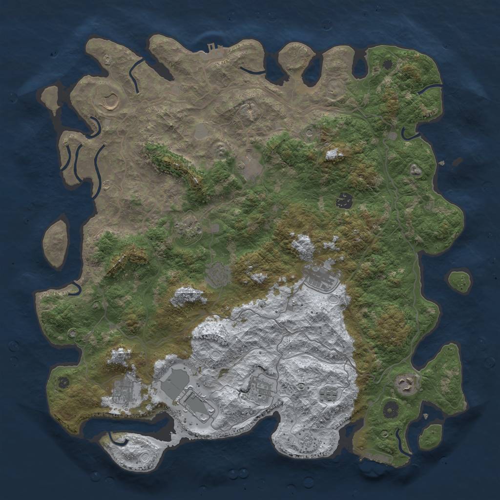 Rust Map: Procedural Map, Size: 4500, Seed: 19550018, 20 Monuments