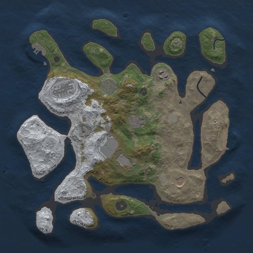Rust Map: Procedural Map, Size: 3500, Seed: 3122317, 15 Monuments